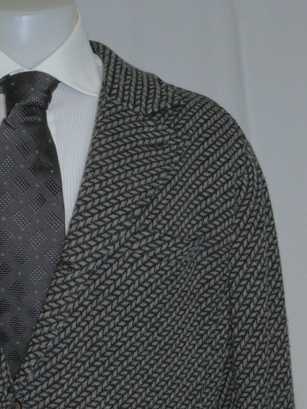 Giorgio Armani Black Label Gray Geometric Recent Unstructured Sweater Jacket 50